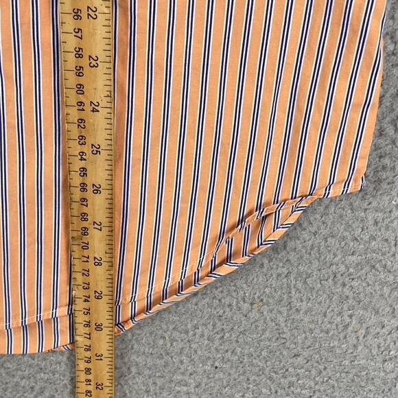 Ralph Lauren Men's 16 34/35 Large Classic Fit Shirt Orange Stripe Button Down - Picture 5 of 8